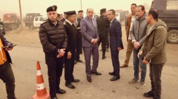 محافظ المنوفية يتفقد موقع حادث الطريق الرابط بين كفر داوود والسادات